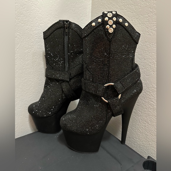 Pleaser black stiletto boots. Size 7 - Picture 1 of 9